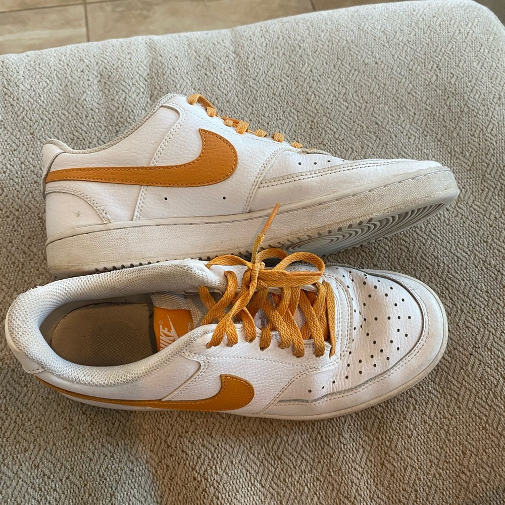 Nike White and Orange Sneakers